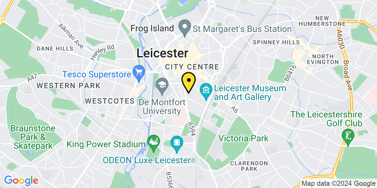 Map of Leicester Welford Road
