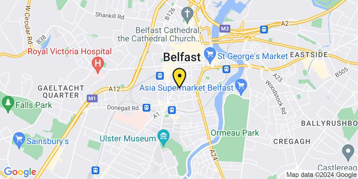 Map of Belfast Dublin Road