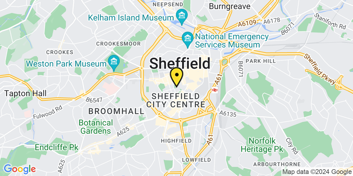 Map of Sheffield Wellington Street