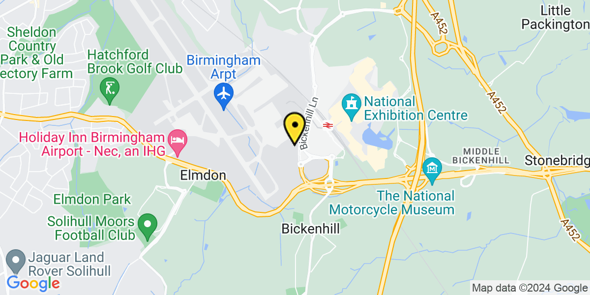 Map of Birmingham Airport Drop off