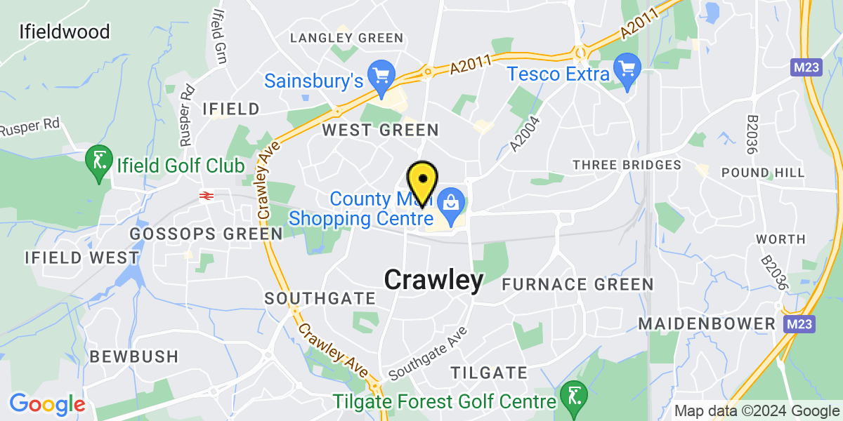 Map of Crawley Cross Keys