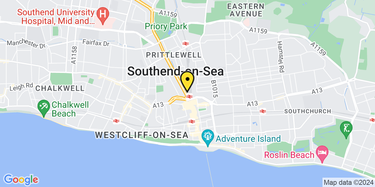 Map of Southend Victoria Station (Greater Anglia)