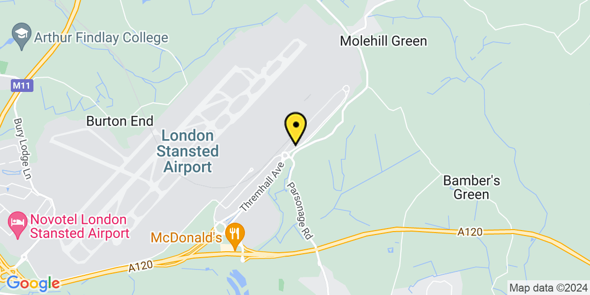 Map of Stansted Airport Meet and Greet