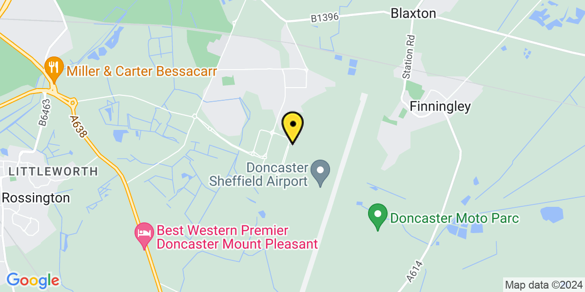 Map of Doncaster Sheffield Airport Premium Parking