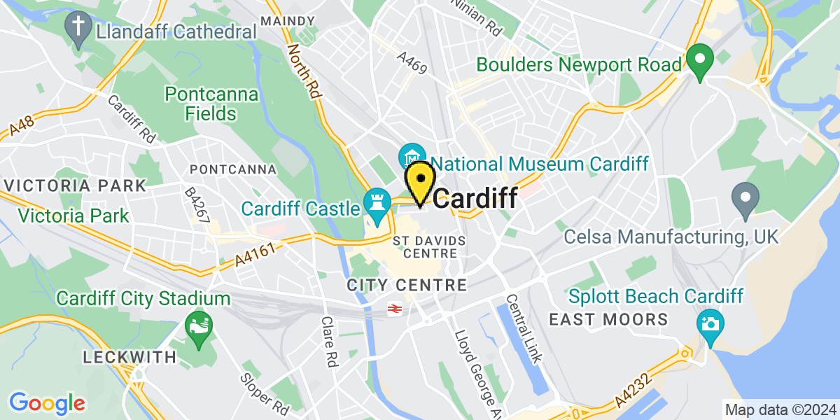 Map of Cardiff Greyfriars
