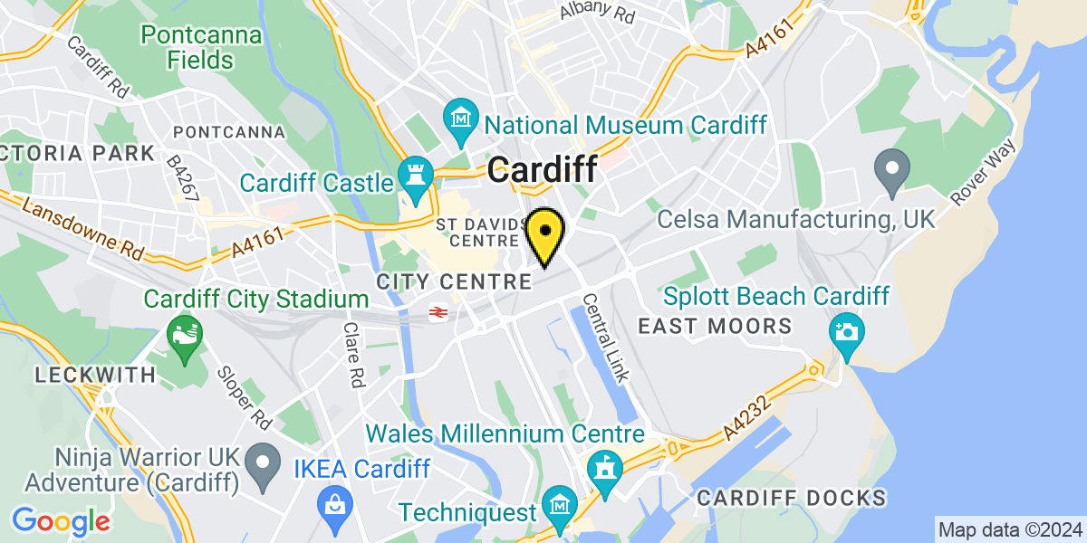 Map of Cardiff Adam Street