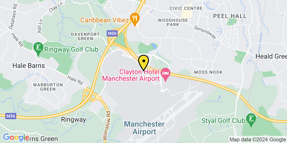 Map of Manchester Airport Meet and Greet T2