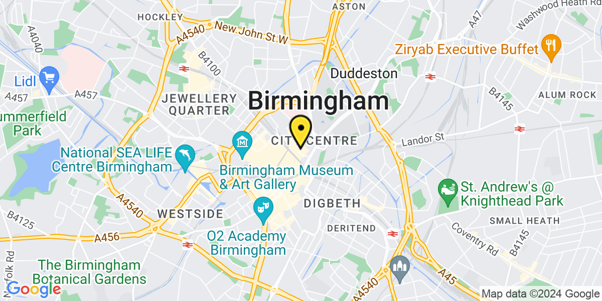 Map of Birmingham High Street