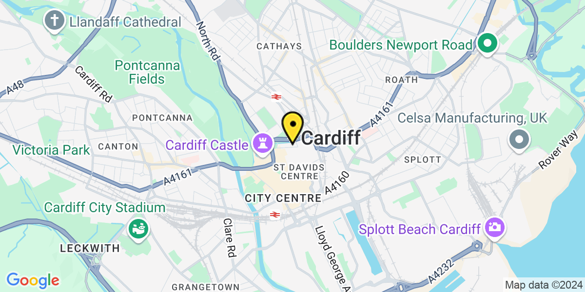 Map of Cardiff Greyfriars