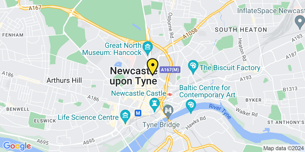 Map of Newcastle John Dobson Street