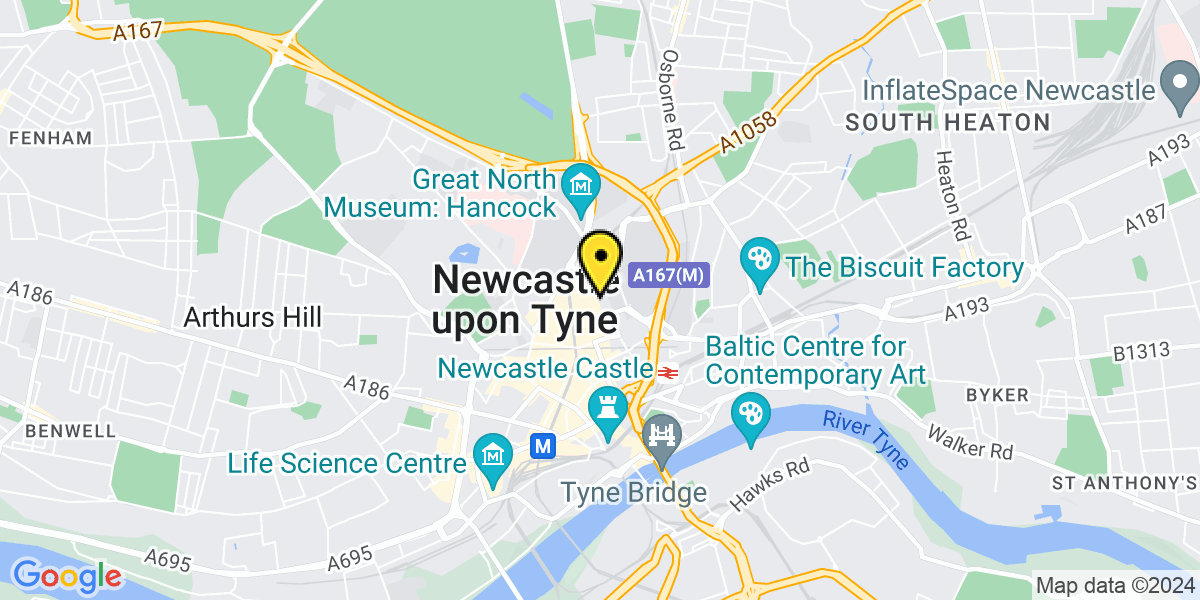Map of Newcastle John Dobson Street
