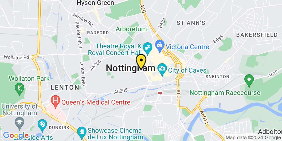 Map of Nottingham St James Street P&D