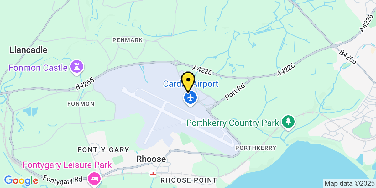 Map of Cardiff Airport