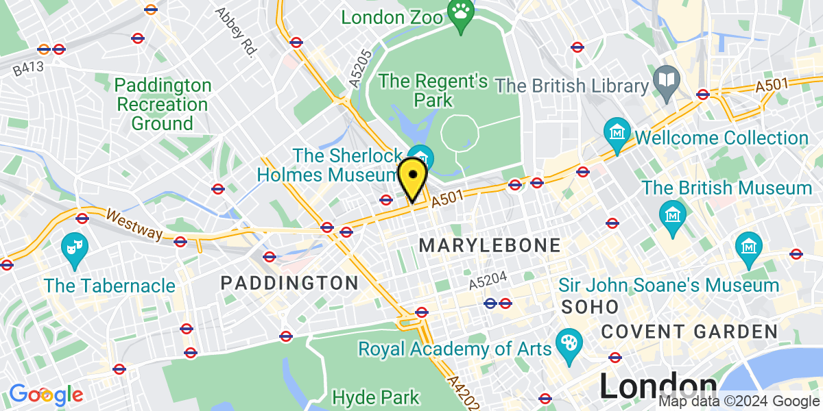 Map of London Marylebone Road