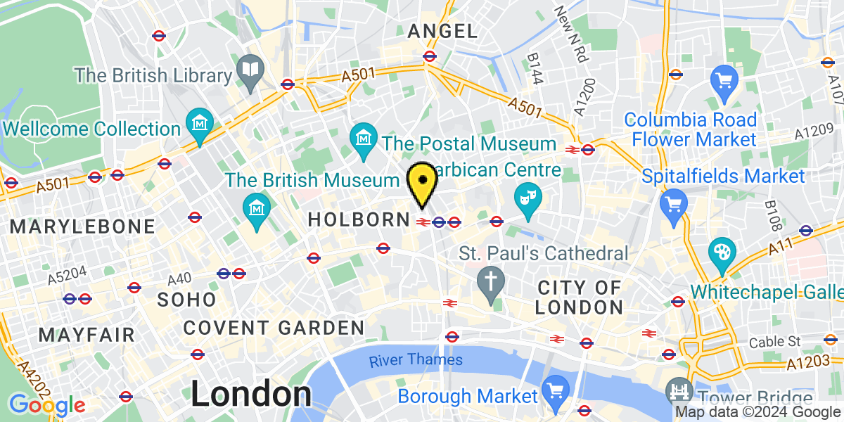 Map of London Saffron Hill
