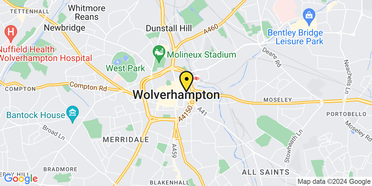 Map of Wolverhampton Pipers Row